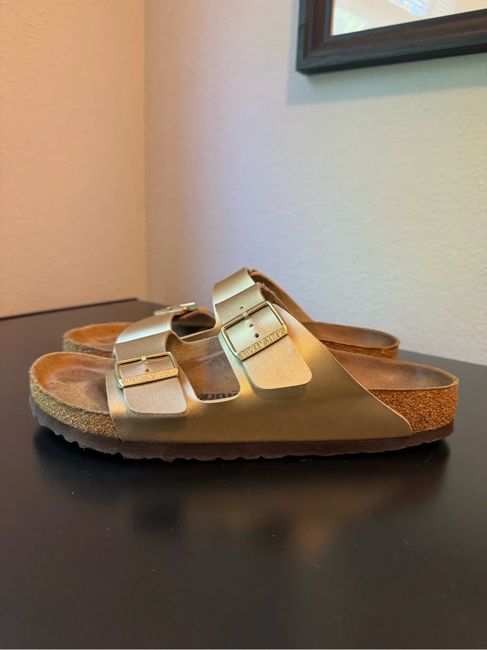 Birkenstock Arizona Birko-Flor Patent Sandals - Picture 1 of 9